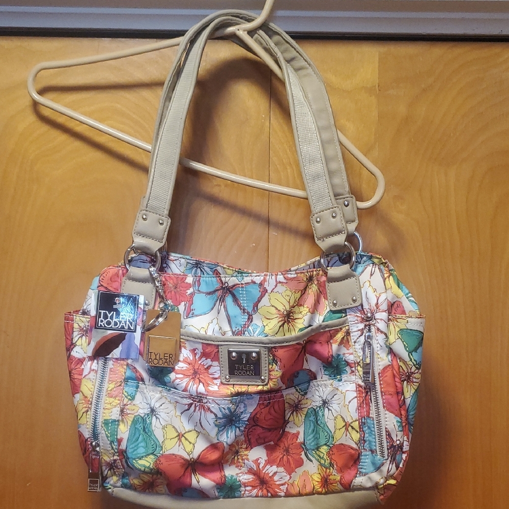 Tyler Rodan West End Tote Bag NWT Butterflies Flowers